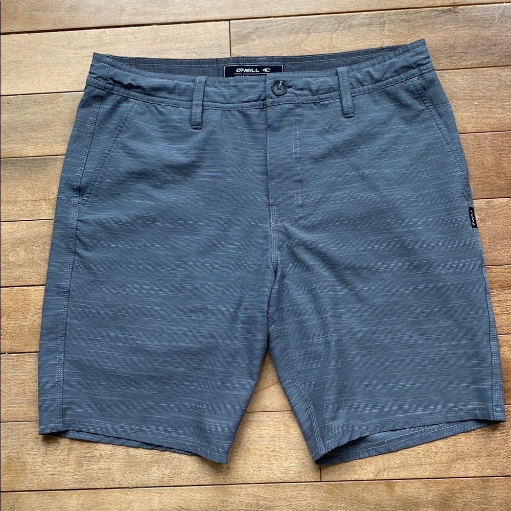 O’Neill Hybrid Chino Shorts Grey Logo Beach Skater Surf Casual Men's Size 32